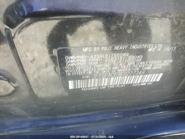 Photo 8 VIN: JF1GPAC69E8227248 - SUBARU IMPREZA WAGON 