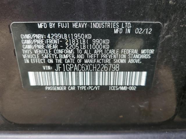 Photo 9 VIN: JF1GPAC6XCH226798 - SUBARU IMPREZA PR 