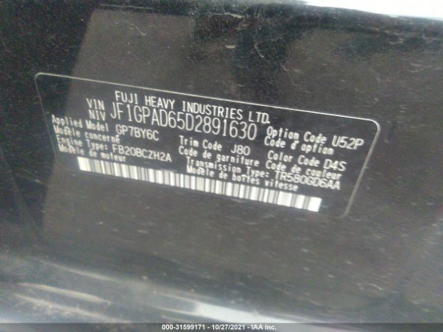 Photo 8 VIN: JF1GPAD65D2891630 - SUBARU IMPREZA WAGON 