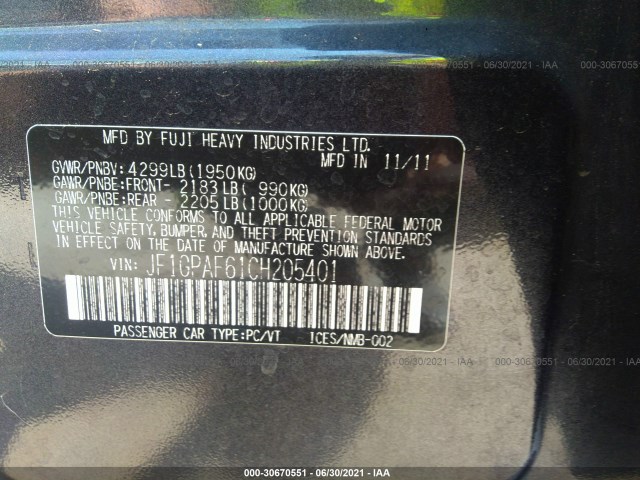 Photo 8 VIN: JF1GPAF61CH205401 - SUBARU IMPREZA WAGON 