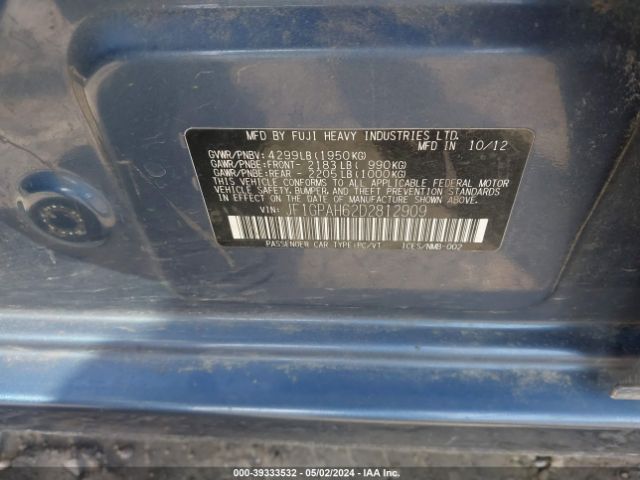 Photo 8 VIN: JF1GPAH62D2812909 - SUBARU IMPREZA 