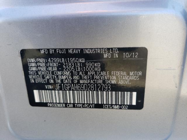 Photo 9 VIN: JF1GPAH69D2812793 - SUBARU IMPREZA LI 