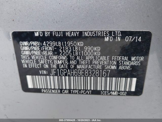 Photo 8 VIN: JF1GPAH69E8328167 - SUBARU IMPREZA 