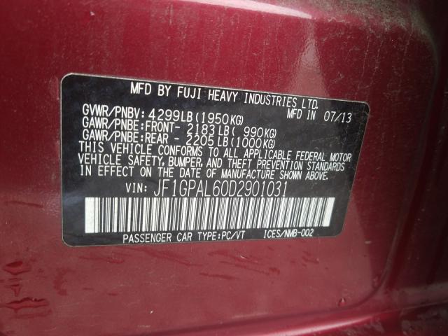 Photo 9 VIN: JF1GPAL60D2901031 - SUBARU IMPREZA SP 