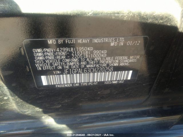 Photo 8 VIN: JF1GPAL63CH220258 - SUBARU IMPREZA WAGON 