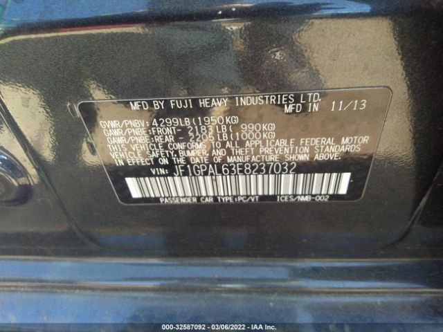 Photo 8 VIN: JF1GPAL63E8237032 - SUBARU IMPREZA SP 