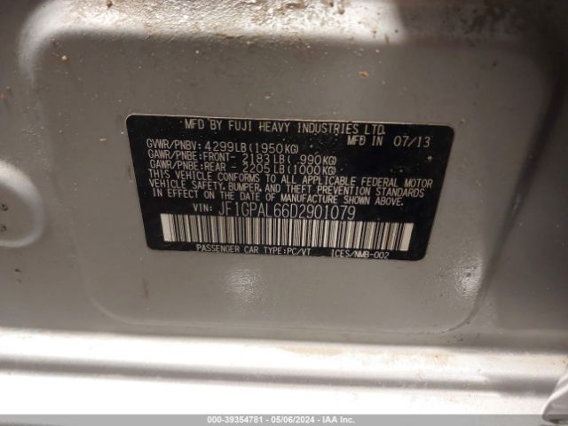 Photo 8 VIN: JF1GPAL66D2901079 - SUBARU IMPREZA 