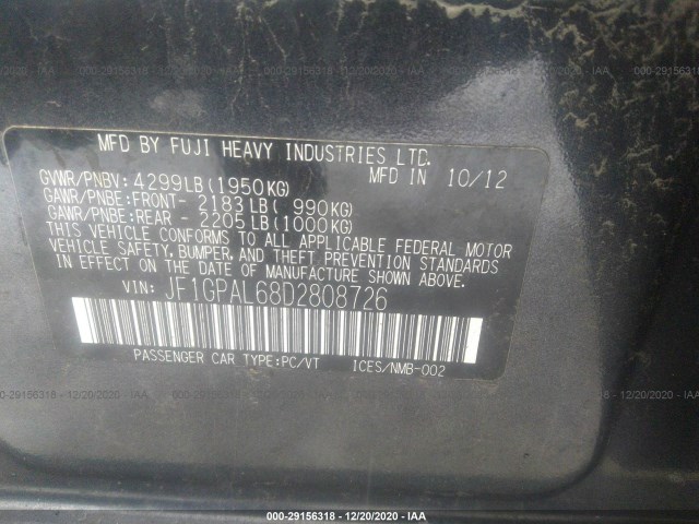 Photo 8 VIN: JF1GPAL68D2808726 - SUBARU IMPREZA WAGON 