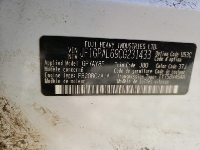 Photo 9 VIN: JF1GPAL69CG231433 - SUBARU IMPREZA SP 