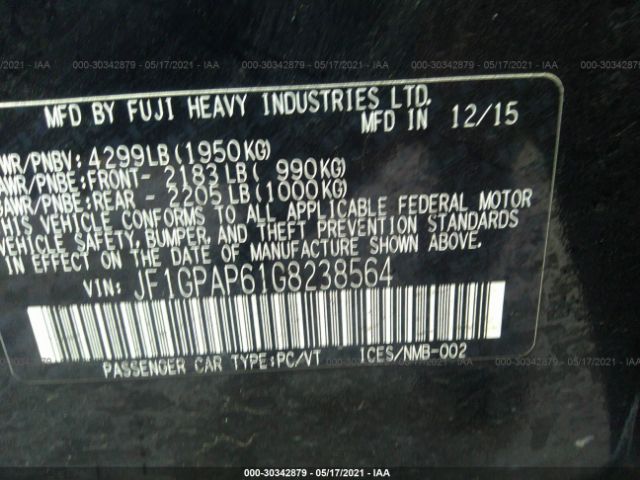 Photo 8 VIN: JF1GPAP61G8238564 - SUBARU IMPREZA WAGON 