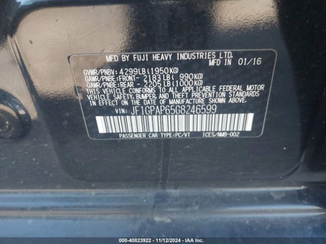 Photo 8 VIN: JF1GPAP65G8246599 - SUBARU IMPREZA 