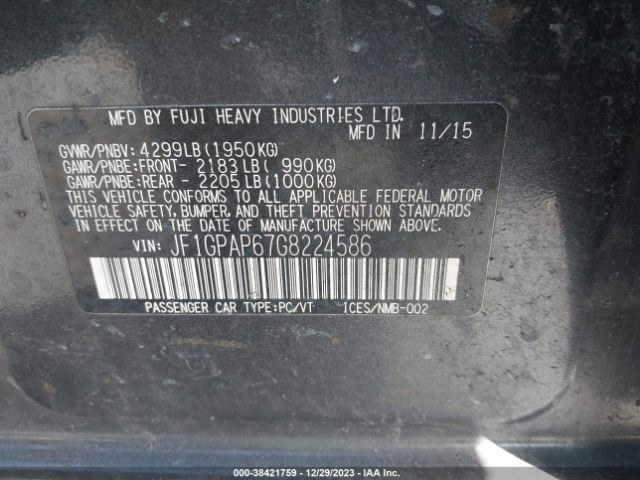 Photo 8 VIN: JF1GPAP67G8224586 - SUBARU IMPREZA 