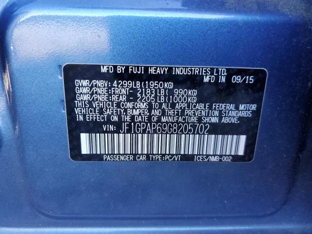 Photo 9 VIN: JF1GPAP69G8205702 - SUBARU IMPREZA SP 