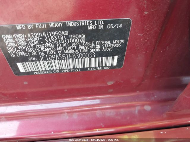 Photo 8 VIN: JF1GPAS61E8300033 - SUBARU IMPREZA 