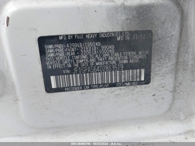 Photo 8 VIN: JF1GPAS64D2813519 - SUBARU IMPREZA 