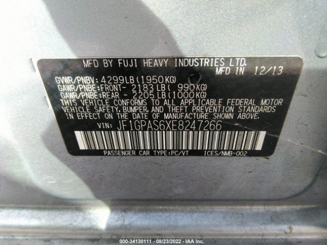 Photo 8 VIN: JF1GPAS6XE8247266 - SUBARU IMPREZA WAGON 