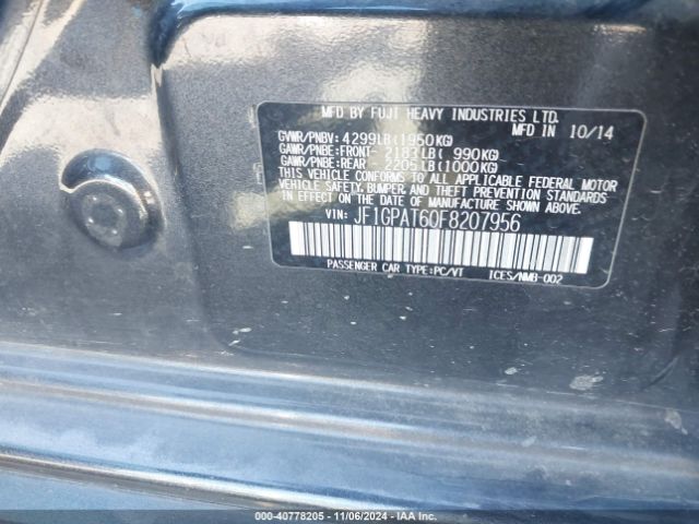 Photo 8 VIN: JF1GPAT60F8207956 - SUBARU IMPREZA 