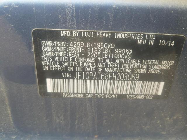 Photo 9 VIN: JF1GPAT68FH203069 - SUBARU IMPREZA SP 