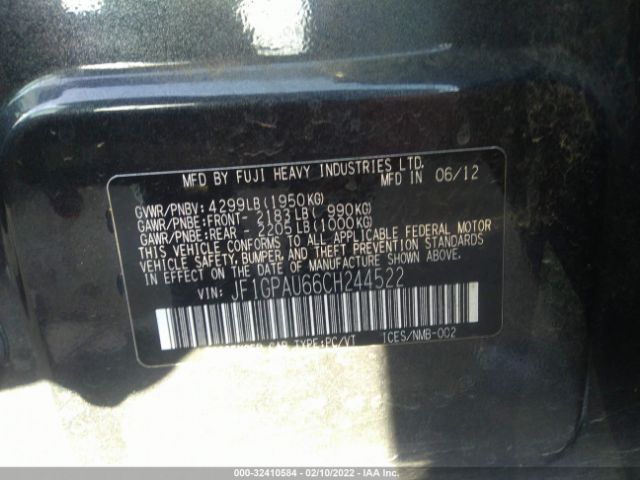 Photo 8 VIN: JF1GPAU66CH244522 - SUBARU IMPREZA WAGON 