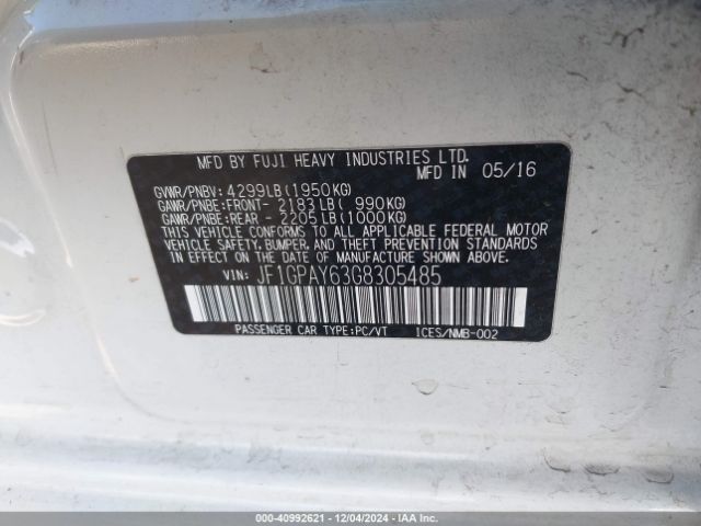 Photo 8 VIN: JF1GPAY63G8305485 - SUBARU IMPREZA 