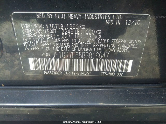 Photo 8 VIN: JF1GR7E65BG816647 - SUBARU IMPREZA WAGON WRX 