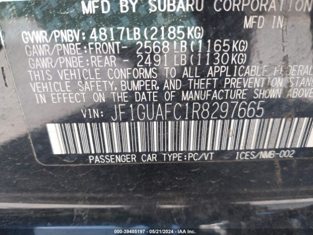 Photo 8 VIN: JF1GUAFC1R8297665 - SUBARU IMPREZA 