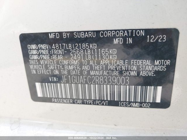 Photo 8 VIN: JF1GUAFC2R8339003 - SUBARU IMPREZA 