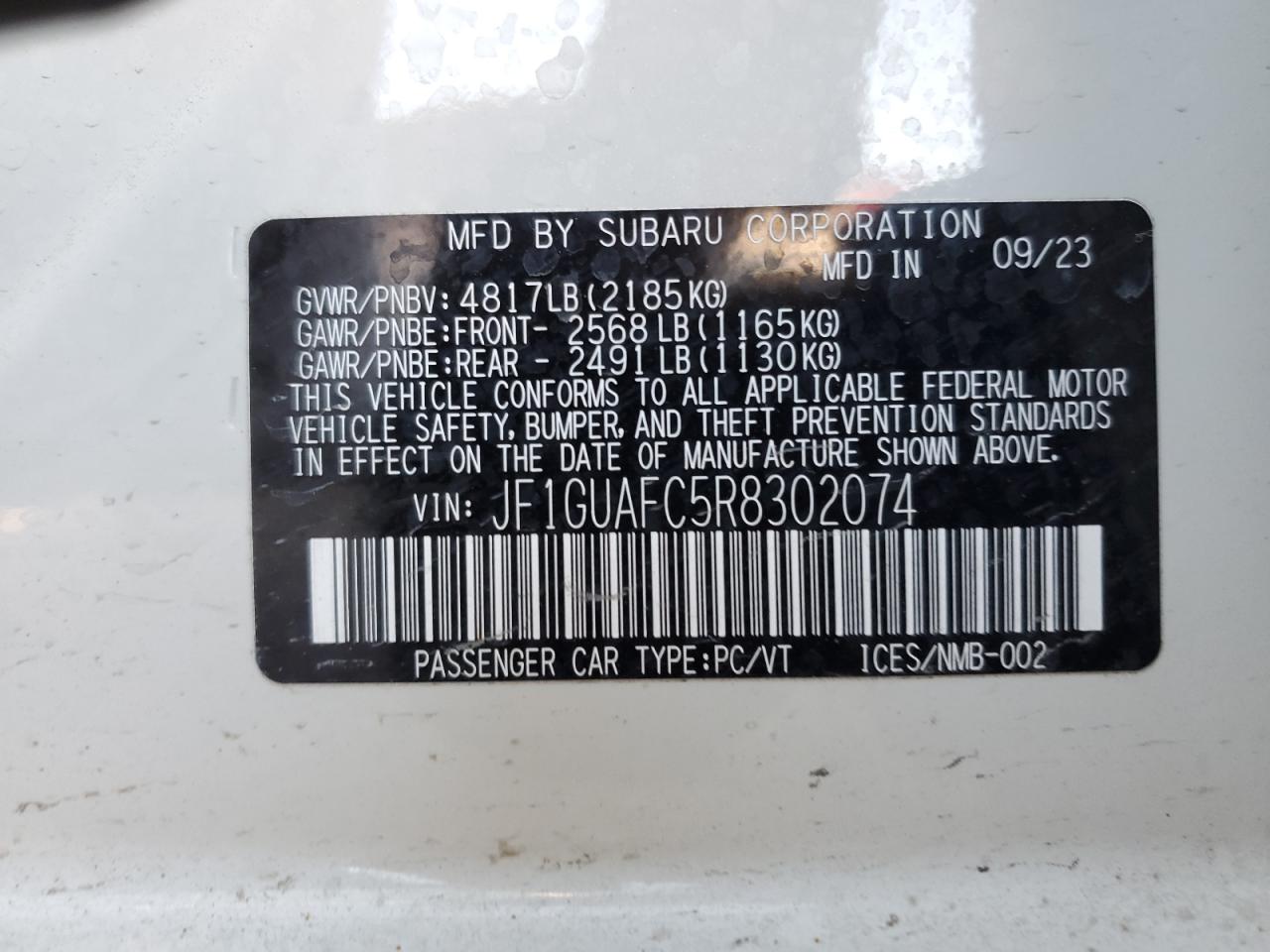 Photo 11 VIN: JF1GUAFC5R8302074 - SUBARU IMPREZA 