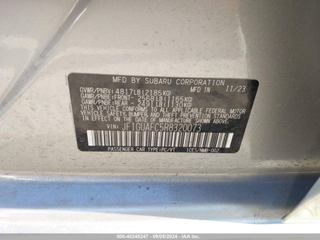 Photo 8 VIN: JF1GUAFC5R8320073 - SUBARU IMPREZA 