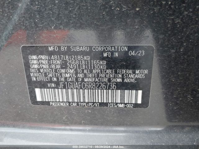 Photo 8 VIN: JF1GUAFC6R8226736 - SUBARU IMPREZA 