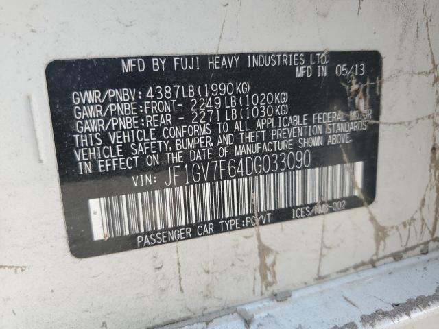 Photo 12 VIN: JF1GV7F64DG033090 - SUBARU WRX 