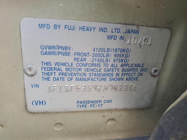 Photo 12 VIN: JF1SF63592H743896 - SUBARU FORESTER L 