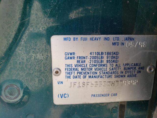 Photo 11 VIN: JF1SF6553WH779392 - SUBARU FORESTER 