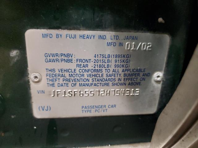 Photo 12 VIN: JF1SF65572H754313 - SUBARU FORESTER S 