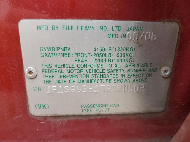 Photo 11 VIN: JF1SG63617G720602 - SUBARU FORESTER 