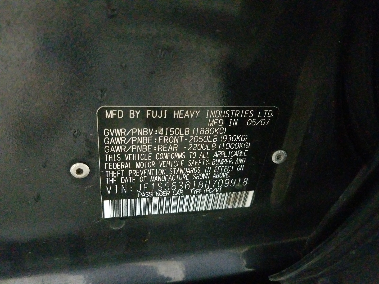 Photo 9 VIN: JF1SG63618H709918 - SUBARU FORESTER 2 