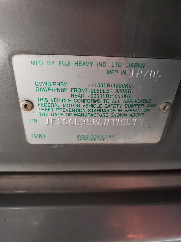 Photo 11 VIN: JF1SG63686H745649 - SUBARU FORESTER 