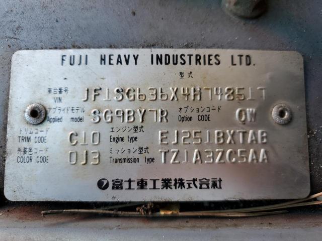 Photo 11 VIN: JF1SG636X4H748517 - SUBARU FORESTER 2 