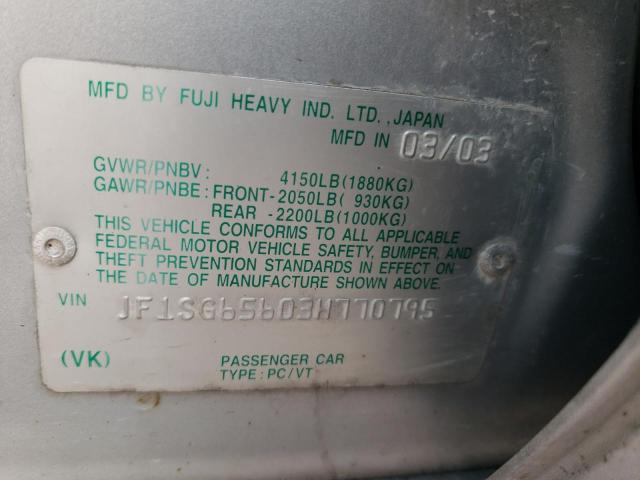 Photo 11 VIN: JF1SG65603H770795 - SUBARU FORESTER 2 