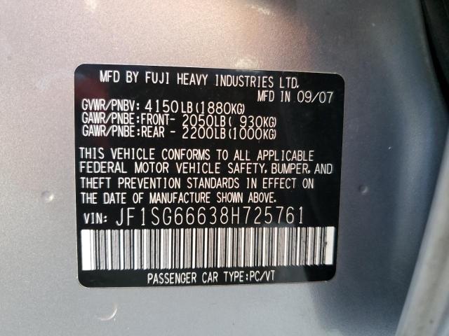 Photo 12 VIN: JF1SG66638H725761 - SUBARU FORESTER S 