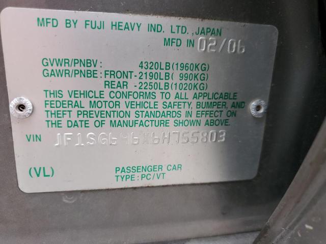 Photo 11 VIN: JF1SG696X6H755803 - SUBARU FORESTER 