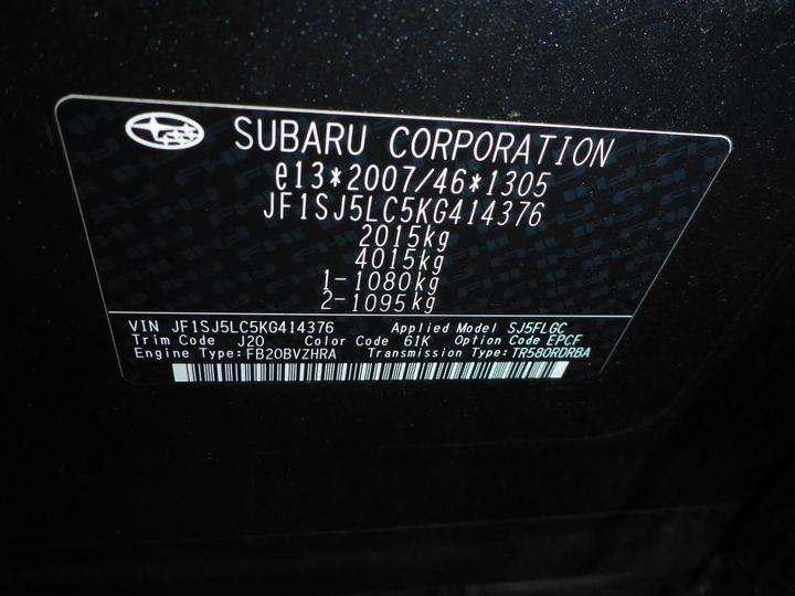 Photo 11 VIN: JF1SJ5LC5KG414376 - SUBARU FORESTER 