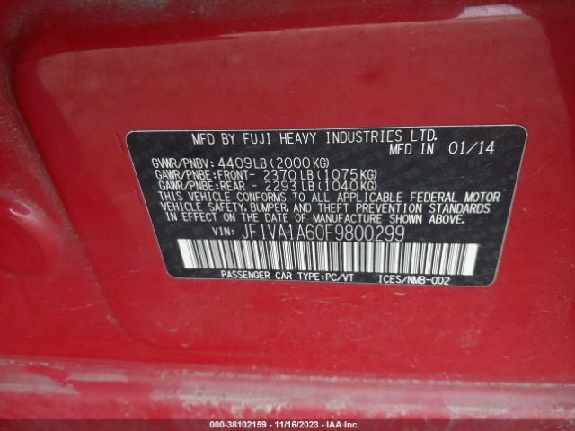 Photo 8 VIN: JF1VA1A60F9800299 - SUBARU WRX 