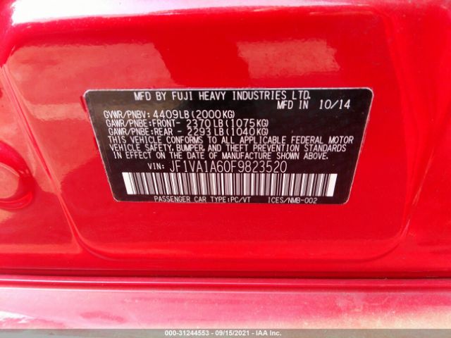 Photo 8 VIN: JF1VA1A60F9823520 - SUBARU WRX 