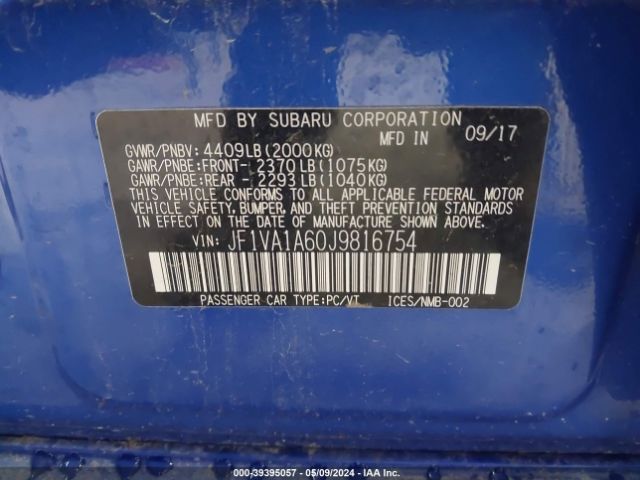 Photo 8 VIN: JF1VA1A60J9816754 - SUBARU WRX 