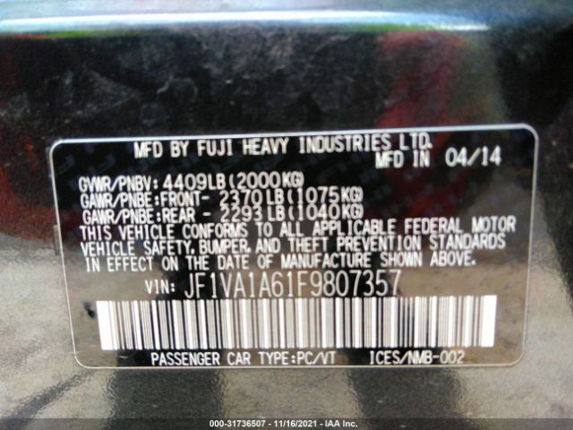 Photo 8 VIN: JF1VA1A61F9807357 - SUBARU WRX 