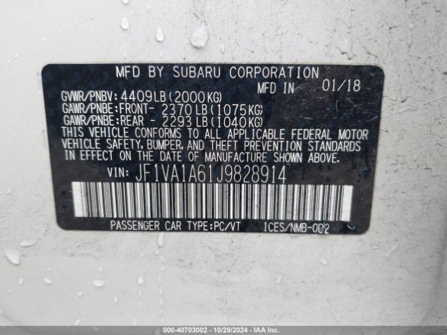 Photo 8 VIN: JF1VA1A61J9828914 - SUBARU WRX 