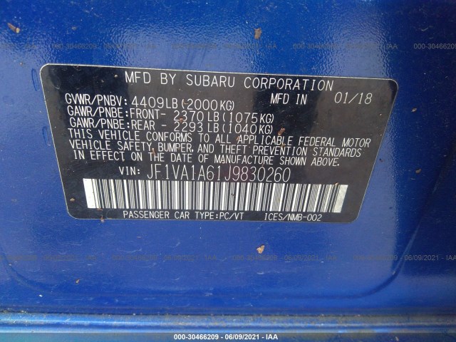 Photo 8 VIN: JF1VA1A61J9830260 - SUBARU WRX 