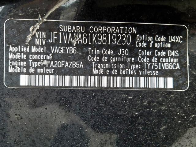 Photo 9 VIN: JF1VA1A61K9819230 - SUBARU WRX 