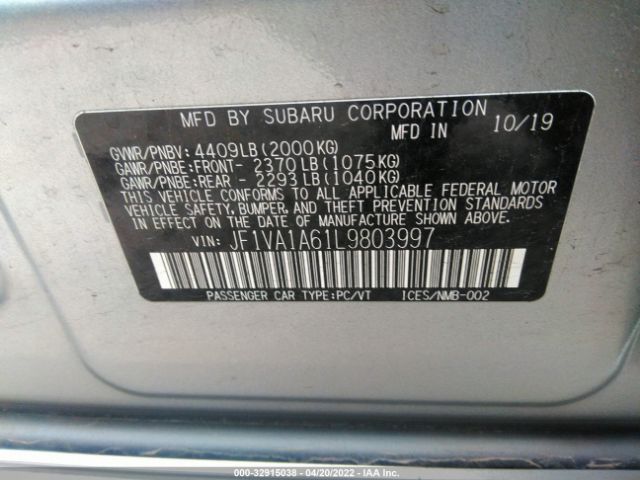 Photo 8 VIN: JF1VA1A61L9803997 - SUBARU WRX 